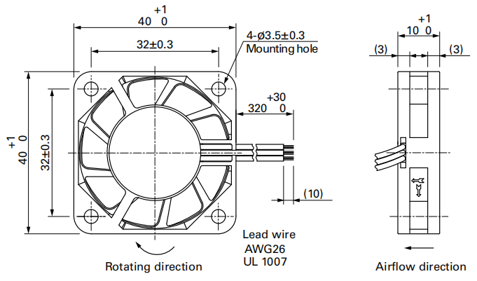 山洋軸流風扇109P0424H901產(chǎn)品尺寸圖