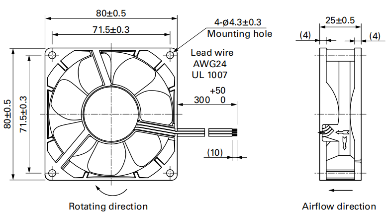 山洋軸流風(fēng)扇9A0812G401產(chǎn)品尺寸圖