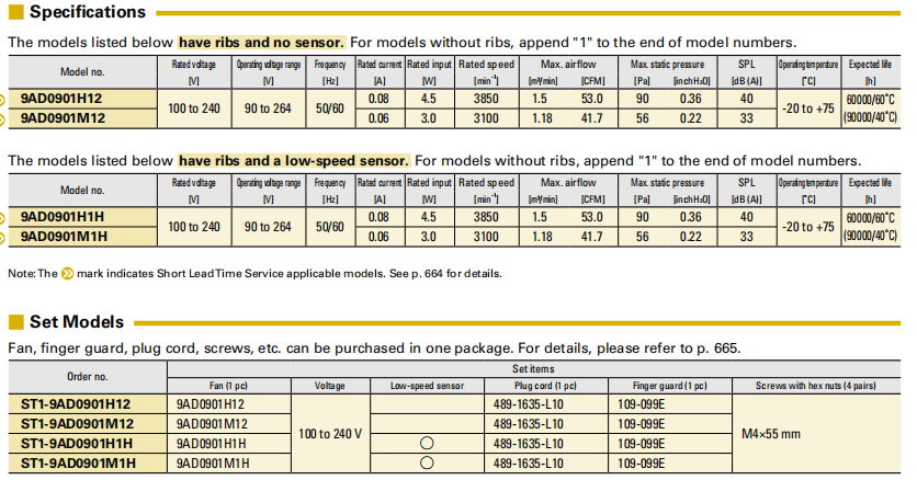 山洋ACDC軸流風(fēng)扇 9AD0901H12 系列圖： 